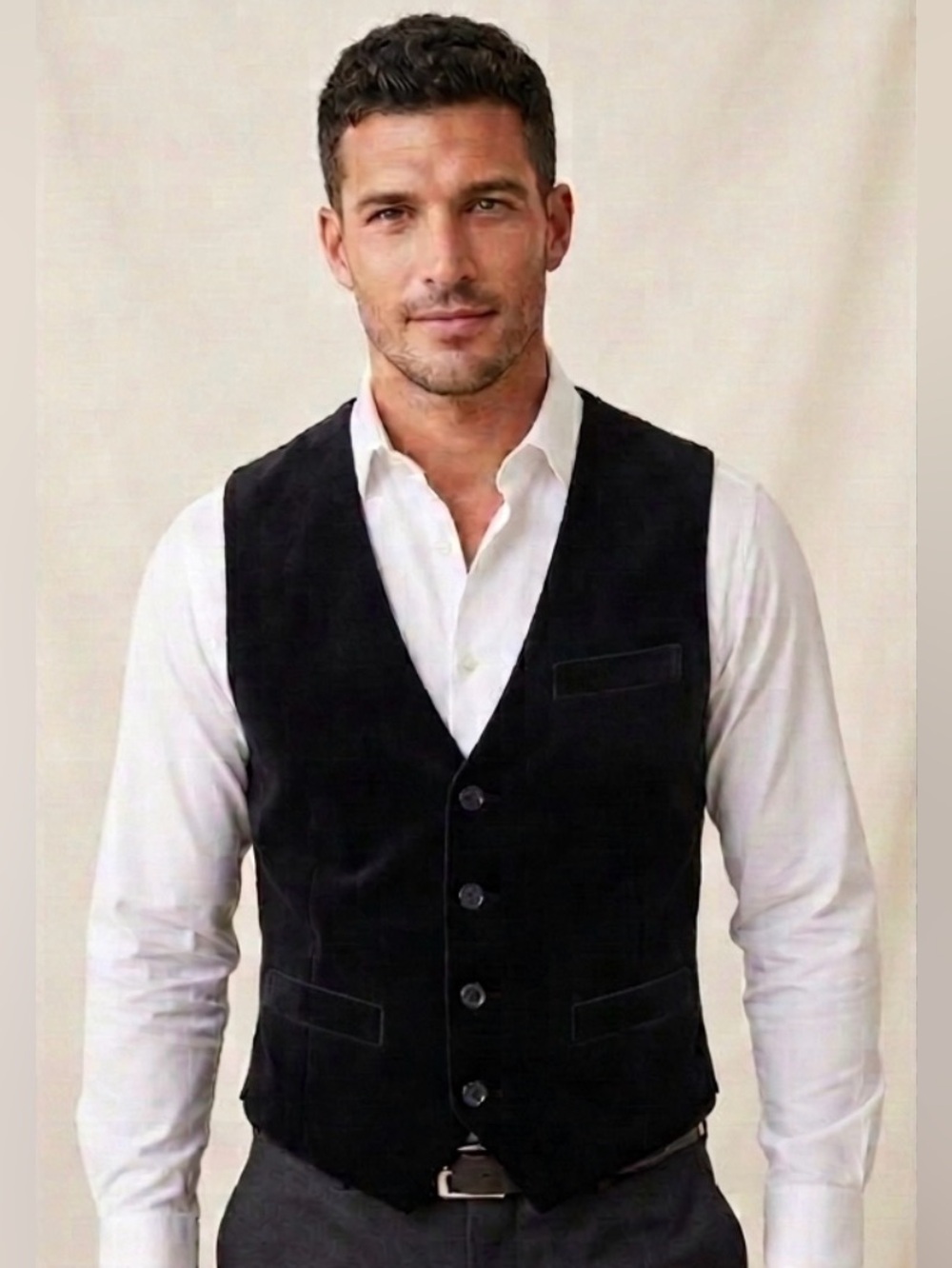 INC BLACK VELVET VEST-WORN ONCE